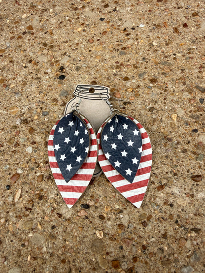USA Leather Earrings