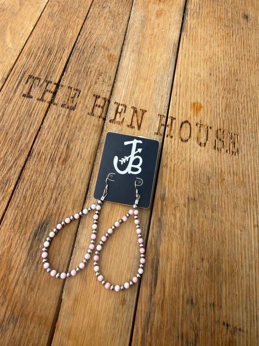 Earrings - 4mm Pink Conch and Sterling Silver Pearls