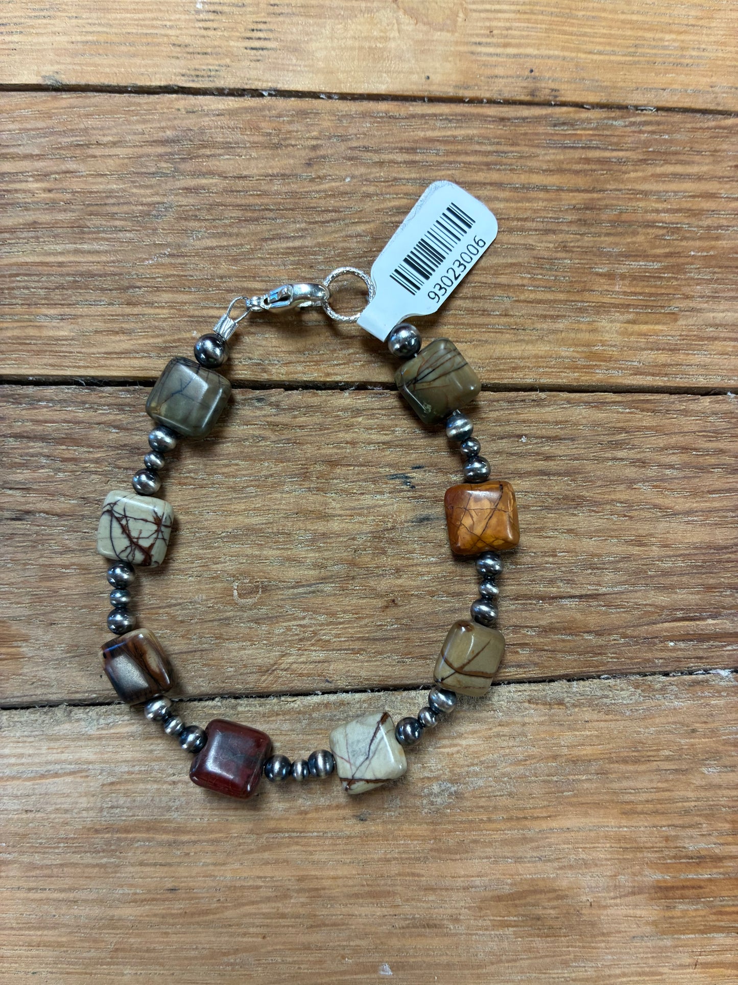 Bracelet - Red Creek Jasper & Sterling Silver