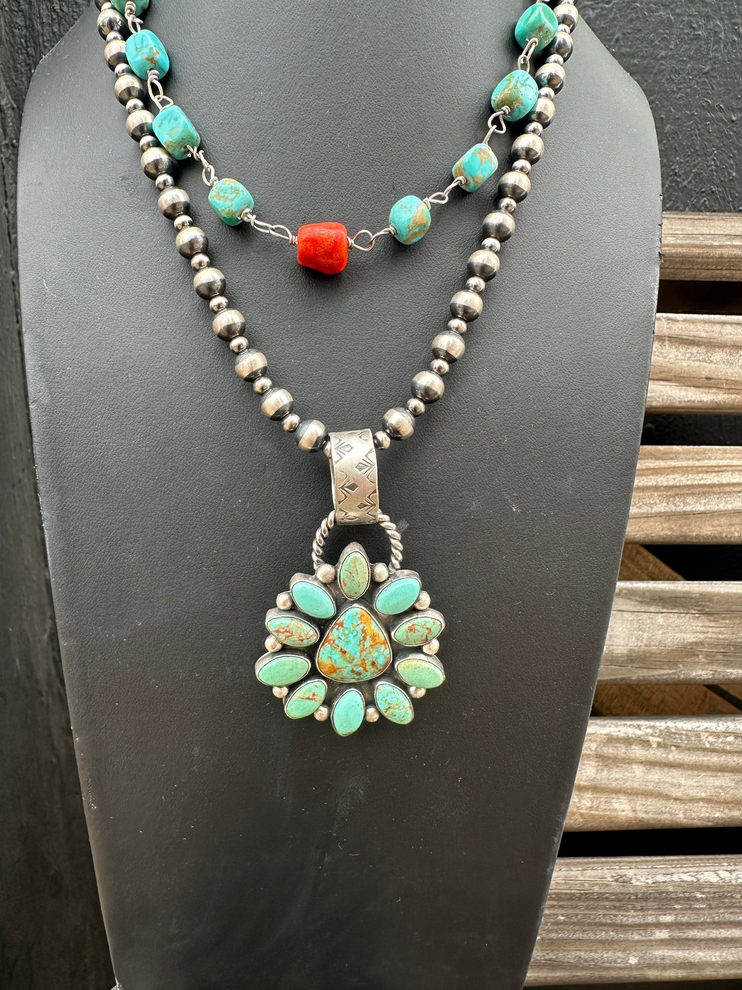 Sonoran Turquoise Cluster Pendant