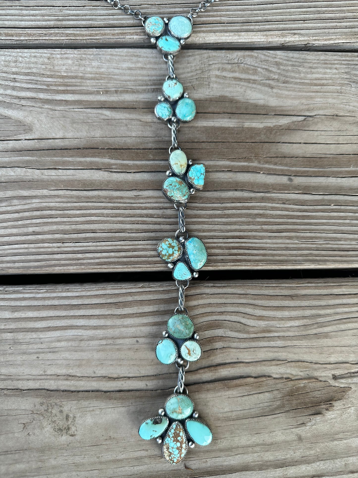 Lariat Cluster Drop Necklace