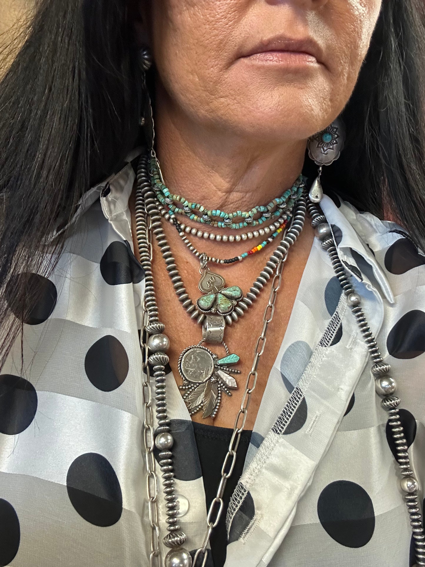 Necklace - Choker - 14-15” Turquoise Weave