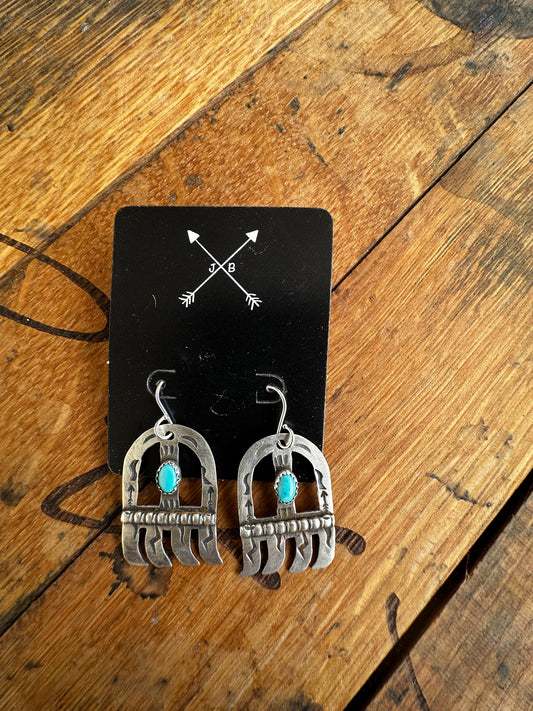 Sterling Silver Badger Paw Earrings