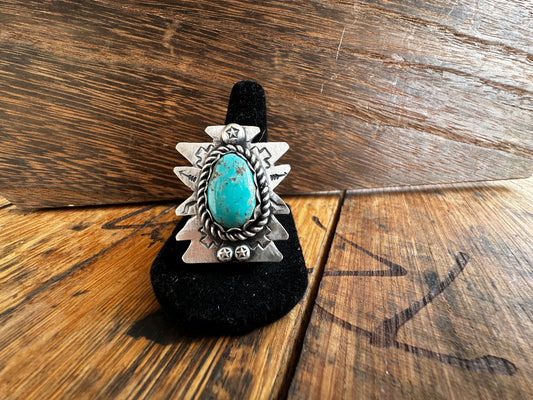 Sterling Silver Indian Rug Pattern Ring