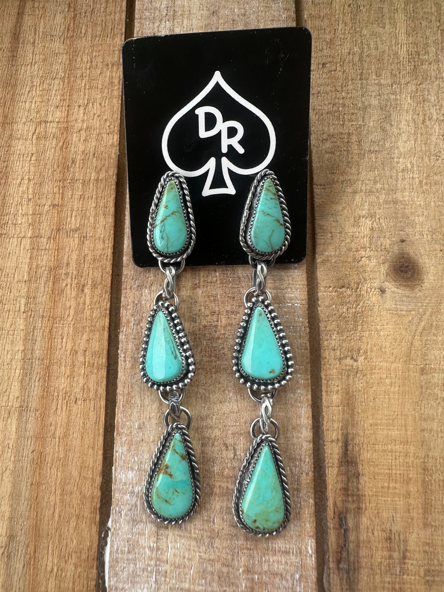 3 Stone Dangle Earrings