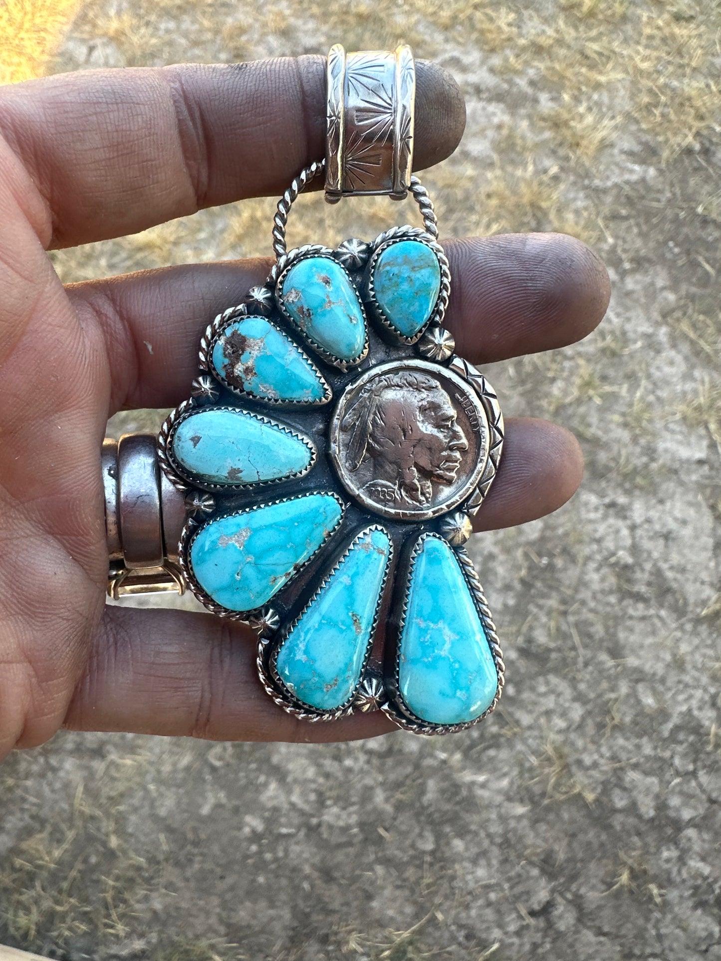 1/2 Cluster Indian Head Pendant
