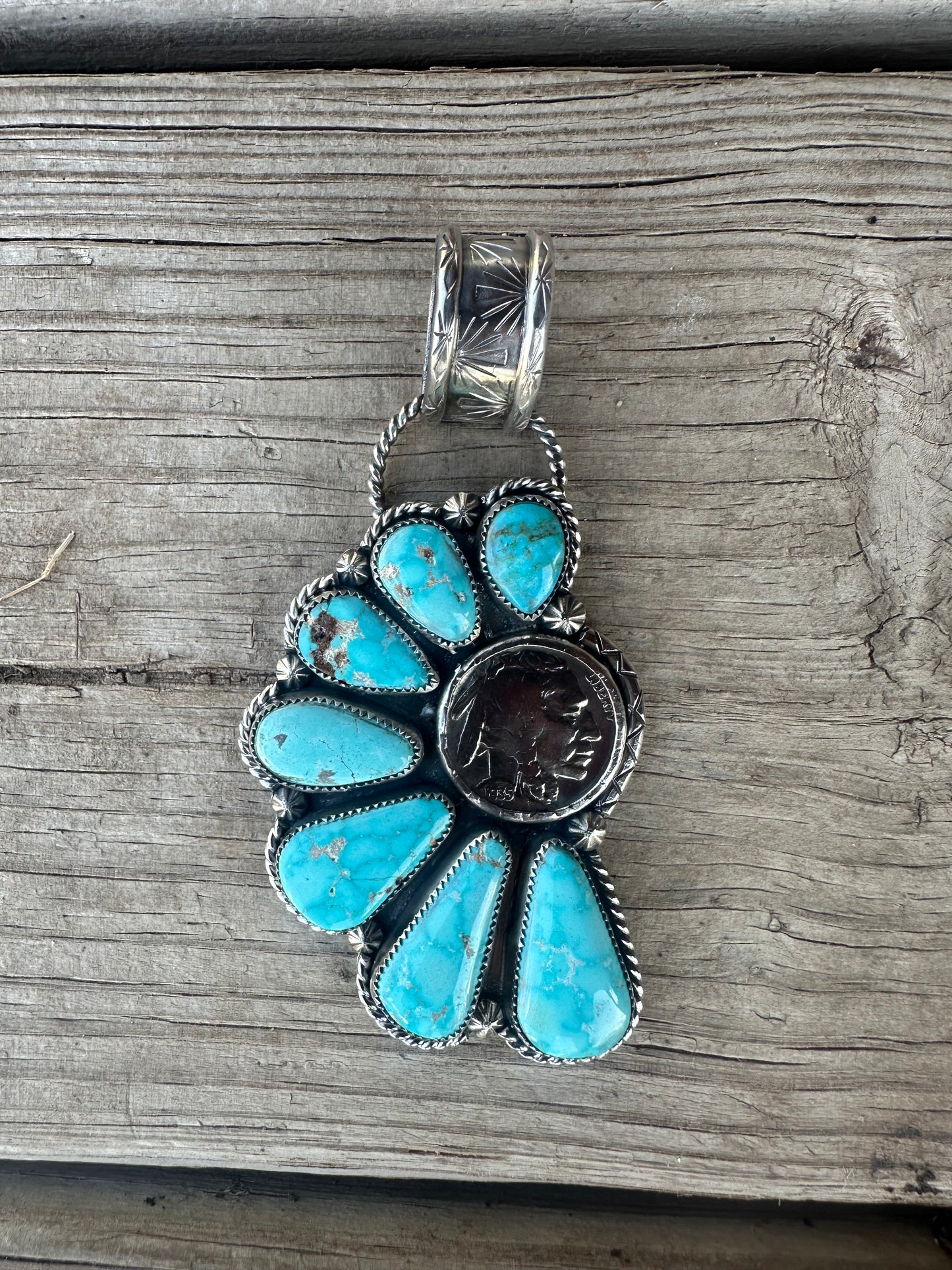 1/2 Cluster Indian Head Pendant