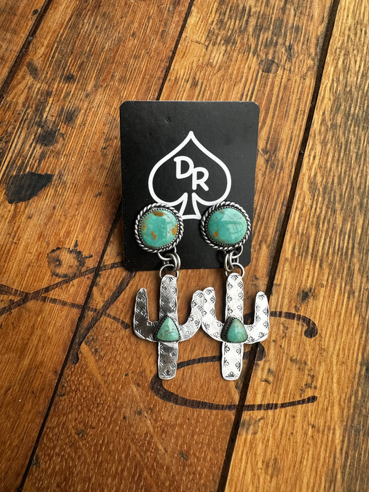 #8 Turquoise Cactus Earrings