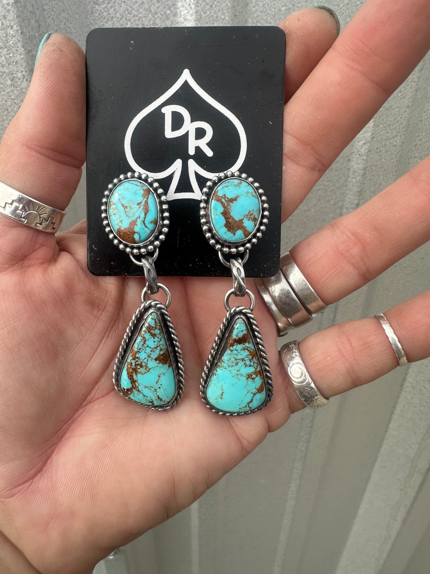 Easter Blue Turquoise Dangle Earrings