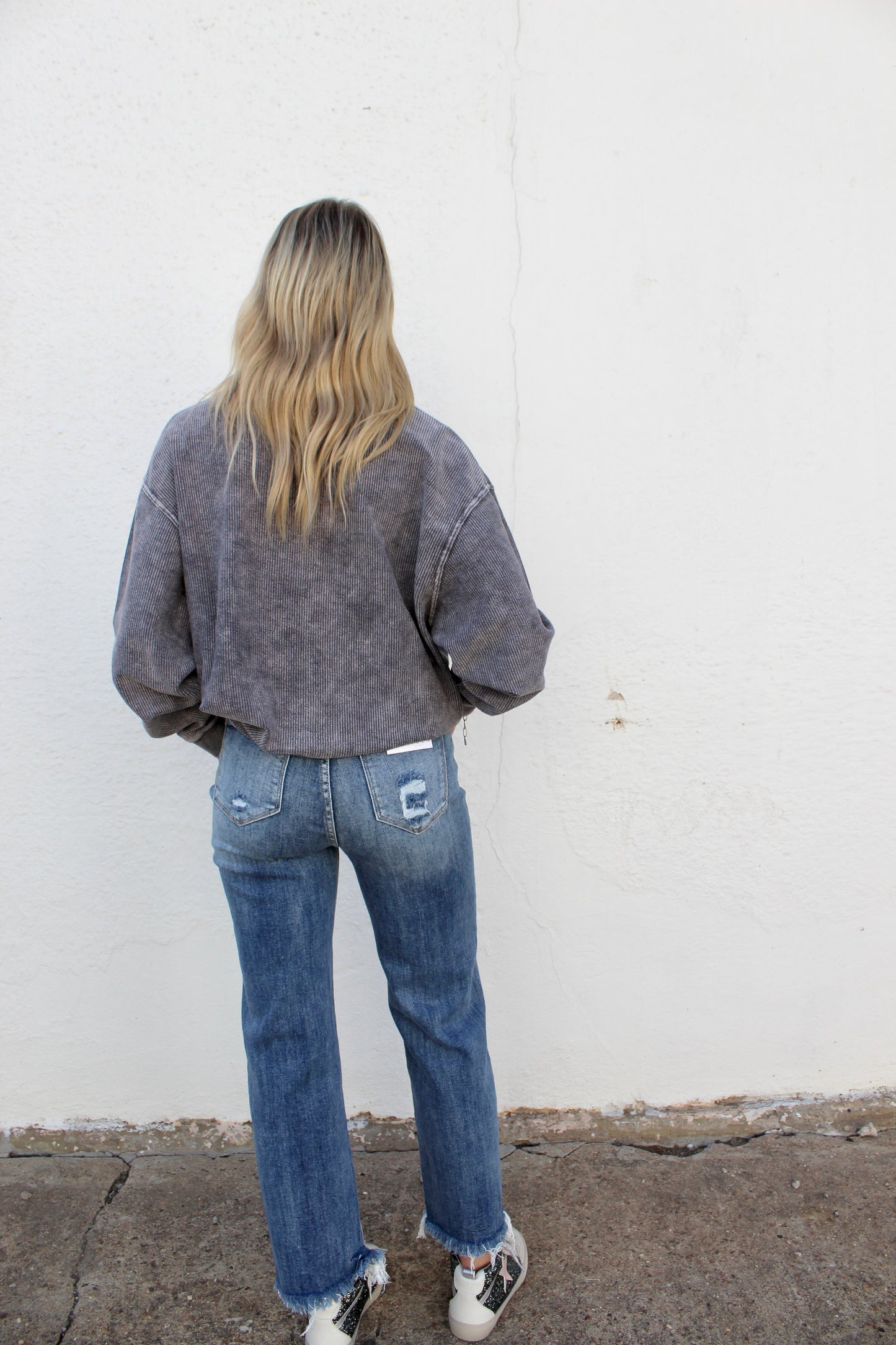 Charcoal Oversize Vintage Wash Sweater