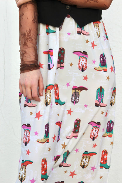 Vanilla Boots Print Maxi Skirt