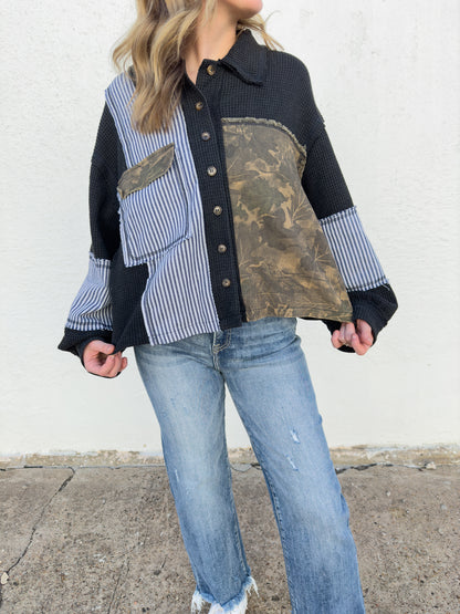 Camo Mix Print Jacket