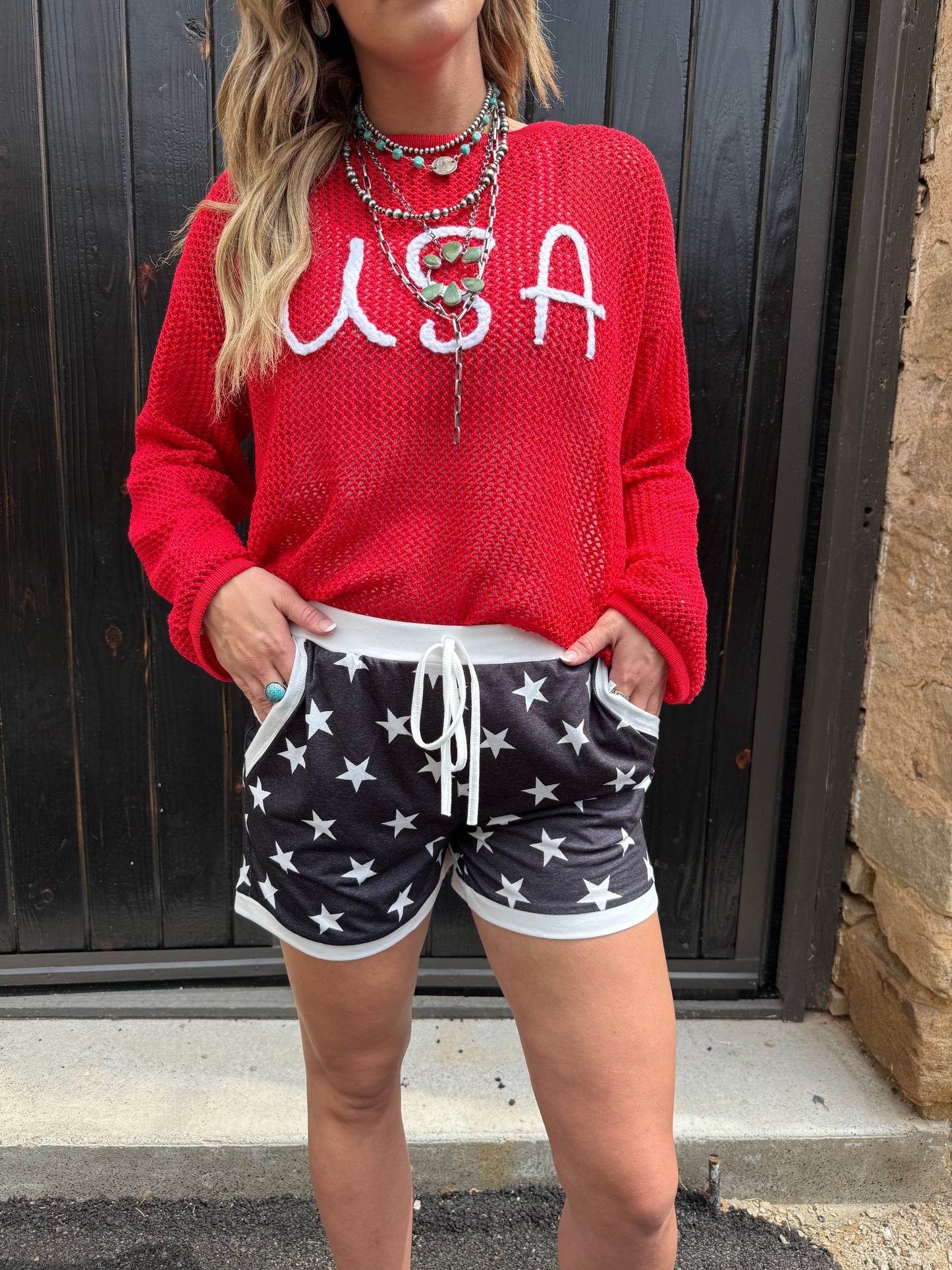 Navy Star Shorts