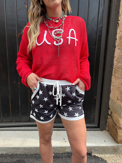 Navy Star Shorts