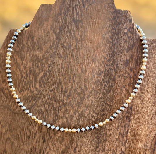 Choker- 4mm Sterling Silver/ 3mm and 4mm Gold Filled Beads