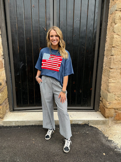 Boxy American Flag Top