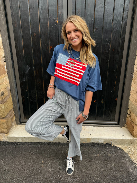 Boxy American Flag Top